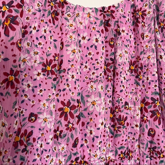 Draper James Lilac Chiffon Ditsy Floral Tiered Maxi Dress Med Cottagecore Boho - Picture 3 of 7